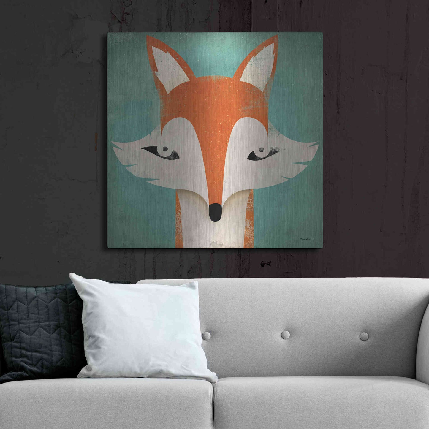 Luxe Metal Art 'Fox' by Ryan Fowler, Metal Wall Art,36x36