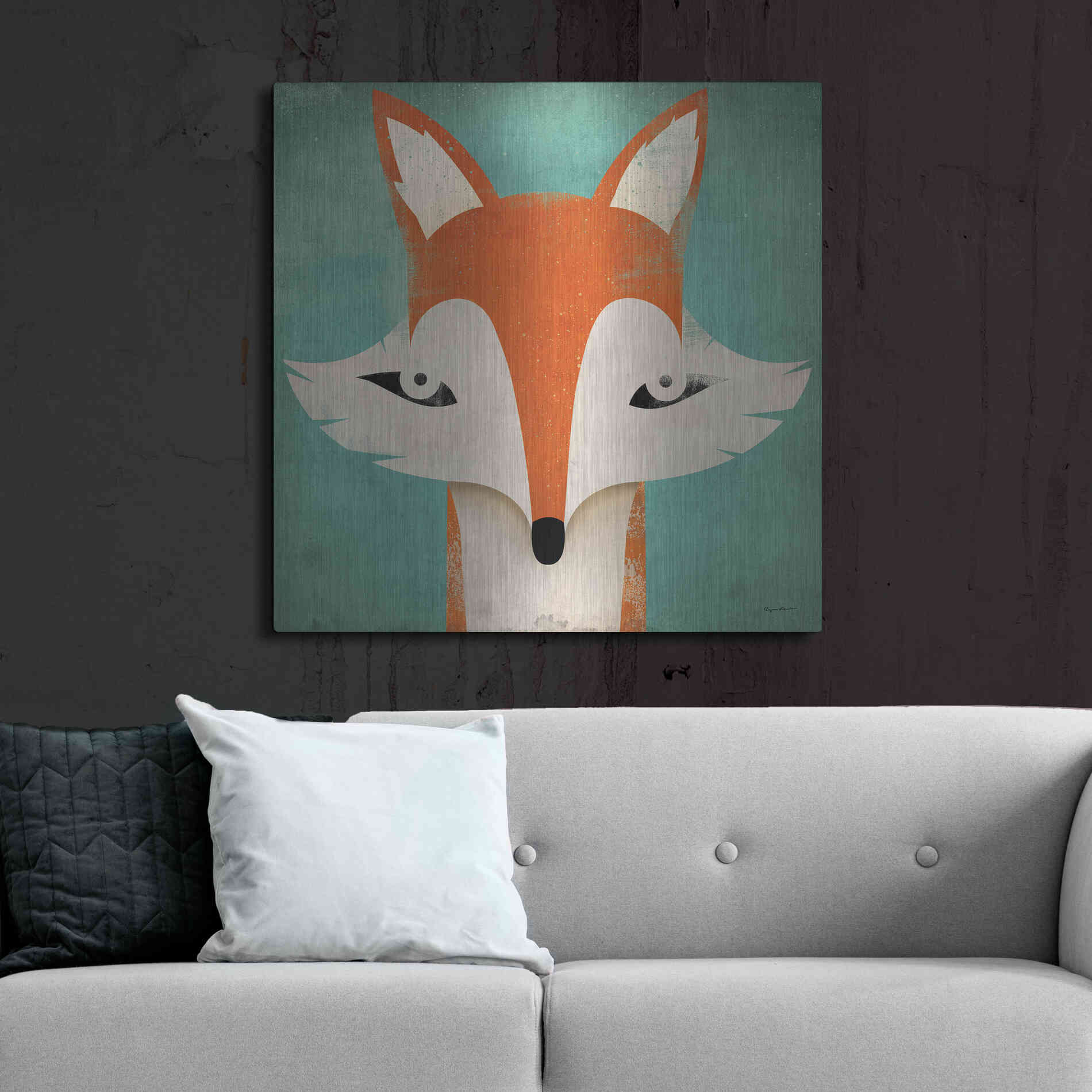 Luxe Metal Art 'Fox' by Ryan Fowler, Metal Wall Art,36x36