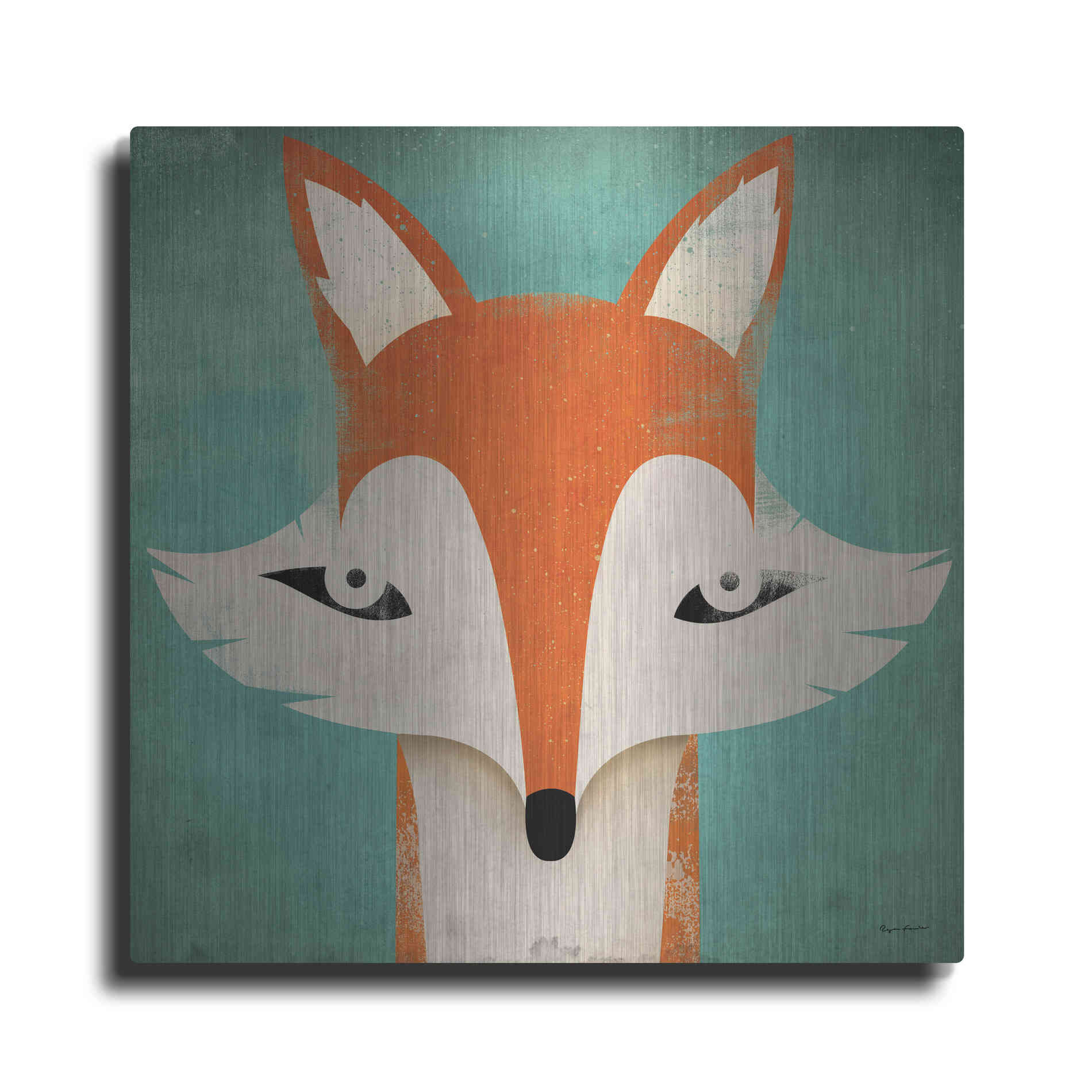 Luxe Metal Art 'Fox' by Ryan Fowler, Metal Wall Art