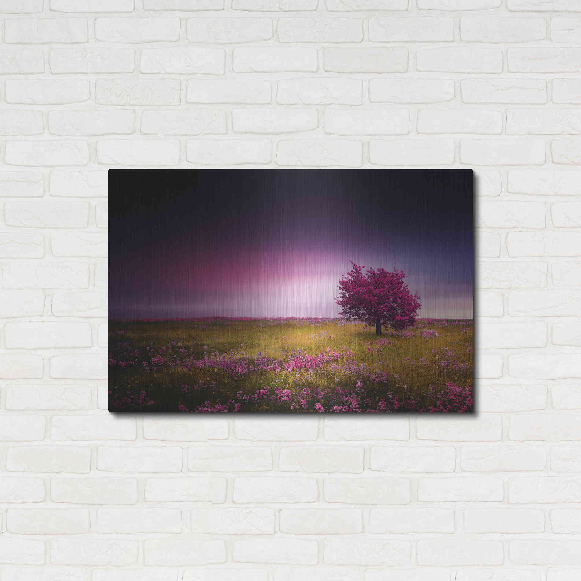 Luxe Metal Art 'Pink Nights', Metal Wall Art,36x24