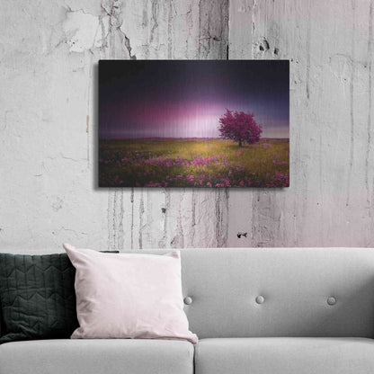 Luxe Metal Art 'Pink Nights', Metal Wall Art,36x24