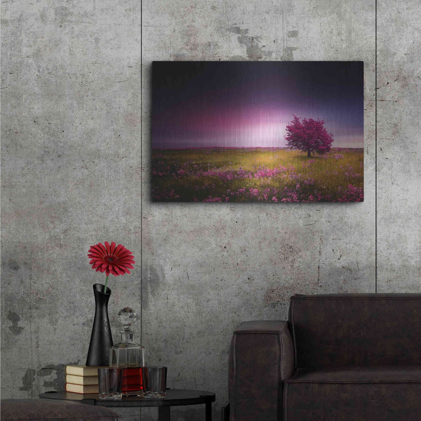 Luxe Metal Art 'Pink Nights', Metal Wall Art,36x24