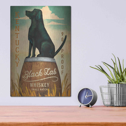 Luxe Metal Art 'Black Lab Whiskey Kentucky Crop' by Ryan Fowler, Metal Wall Art,12x16