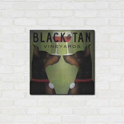 Luxe Metal Art 'Double Doberman Vineyards' by Ryan Fowler, Metal Wall Art,24x24