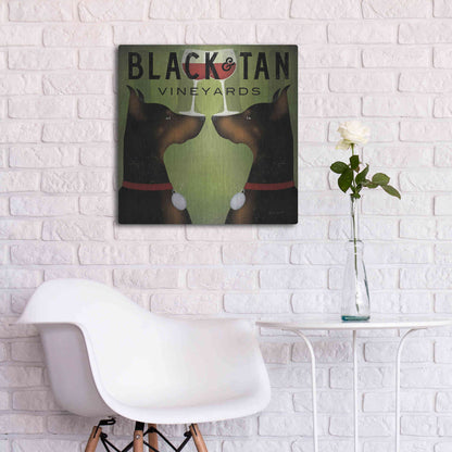 Luxe Metal Art 'Double Doberman Vineyards' by Ryan Fowler, Metal Wall Art,24x24