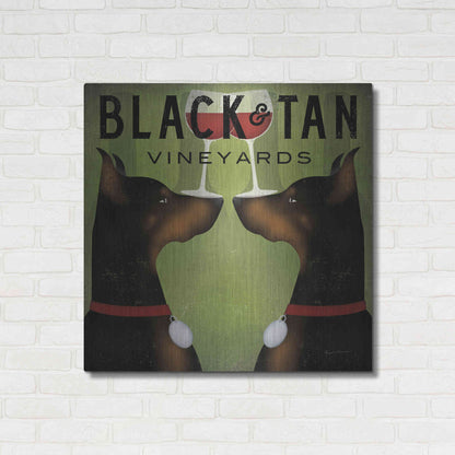 Luxe Metal Art 'Double Doberman Vineyards' by Ryan Fowler, Metal Wall Art,36x36