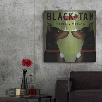 Luxe Metal Art 'Double Doberman Vineyards' by Ryan Fowler, Metal Wall Art,36x36