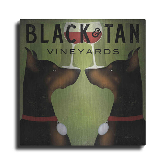 Luxe Metal Art 'Double Doberman Vineyards' by Ryan Fowler, Metal Wall Art