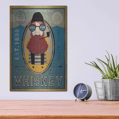 Luxe Metal Art 'Fisherman IV Old Salt Whiskey' by Ryan Fowler, Metal Wall Art,12x16