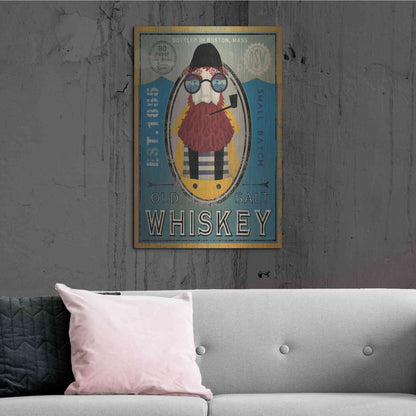 Luxe Metal Art 'Fisherman IV Old Salt Whiskey' by Ryan Fowler, Metal Wall Art,24x36