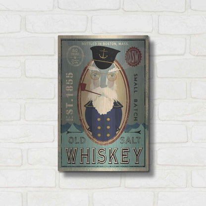 Luxe Metal Art 'Fisherman III Old Salt Whiskey' by Ryan Fowler, Metal Wall Art,12x16