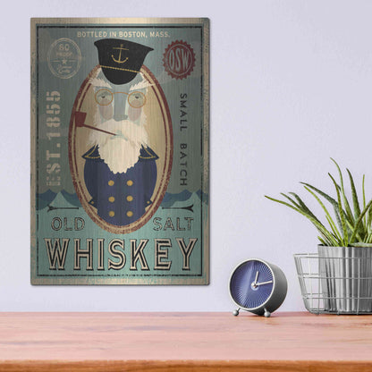 Luxe Metal Art 'Fisherman III Old Salt Whiskey' by Ryan Fowler, Metal Wall Art,12x16