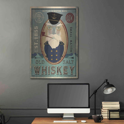 Luxe Metal Art 'Fisherman III Old Salt Whiskey' by Ryan Fowler, Metal Wall Art,24x36