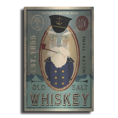 Luxe Metal Art 'Fisherman III Old Salt Whiskey' by Ryan Fowler, Metal Wall Art