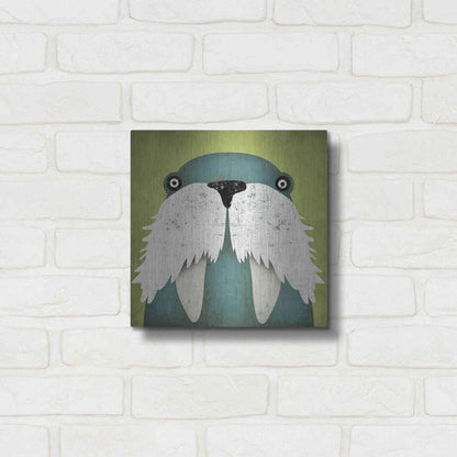 Luxe Metal Art 'Walrus' by Ryan Fowler, Metal Wall Art,12x12