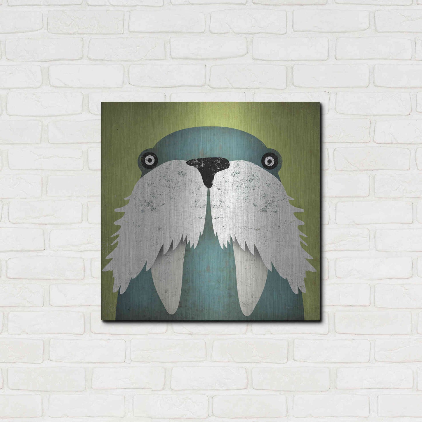 Luxe Metal Art 'Walrus' by Ryan Fowler, Metal Wall Art,24x24