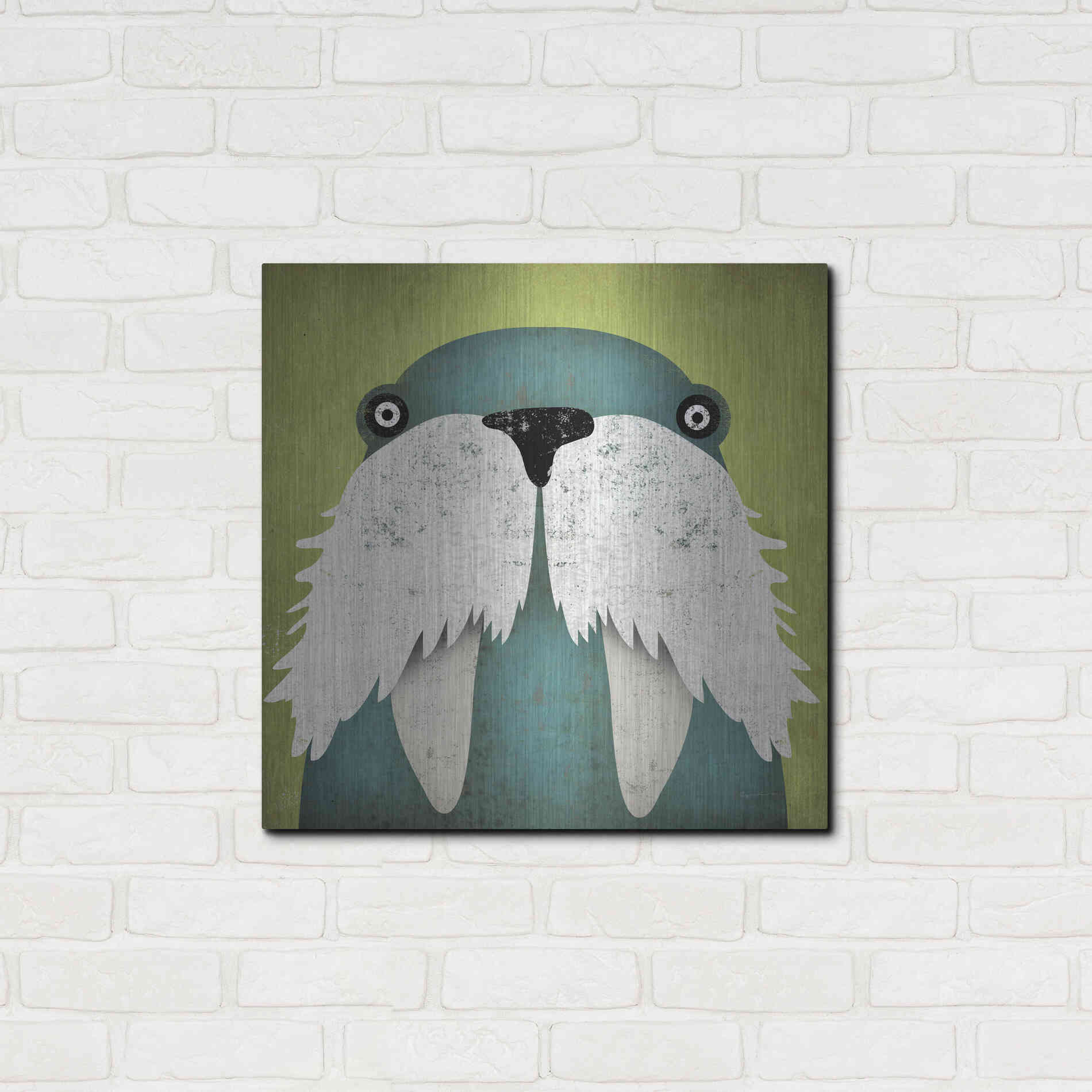 Luxe Metal Art 'Walrus' by Ryan Fowler, Metal Wall Art,24x24