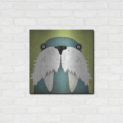 Luxe Metal Art 'Walrus' by Ryan Fowler, Metal Wall Art,24x24