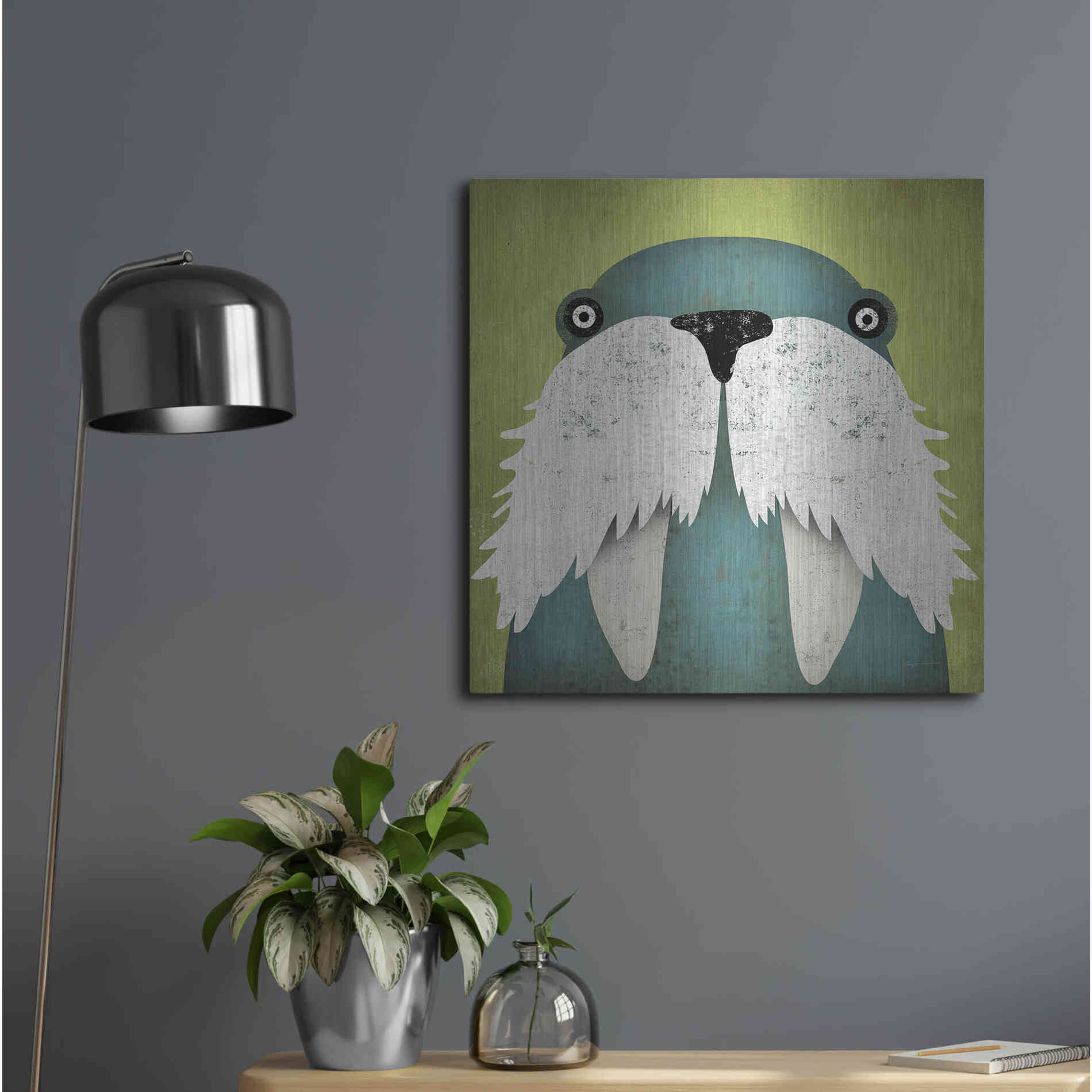 Luxe Metal Art 'Walrus' by Ryan Fowler, Metal Wall Art,24x24