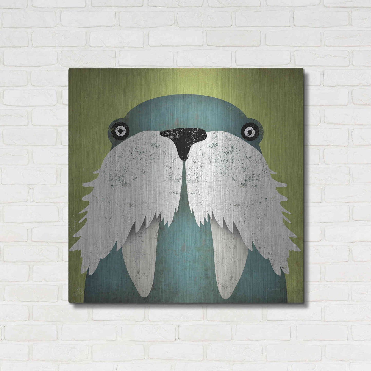 Luxe Metal Art 'Walrus' by Ryan Fowler, Metal Wall Art,36x36