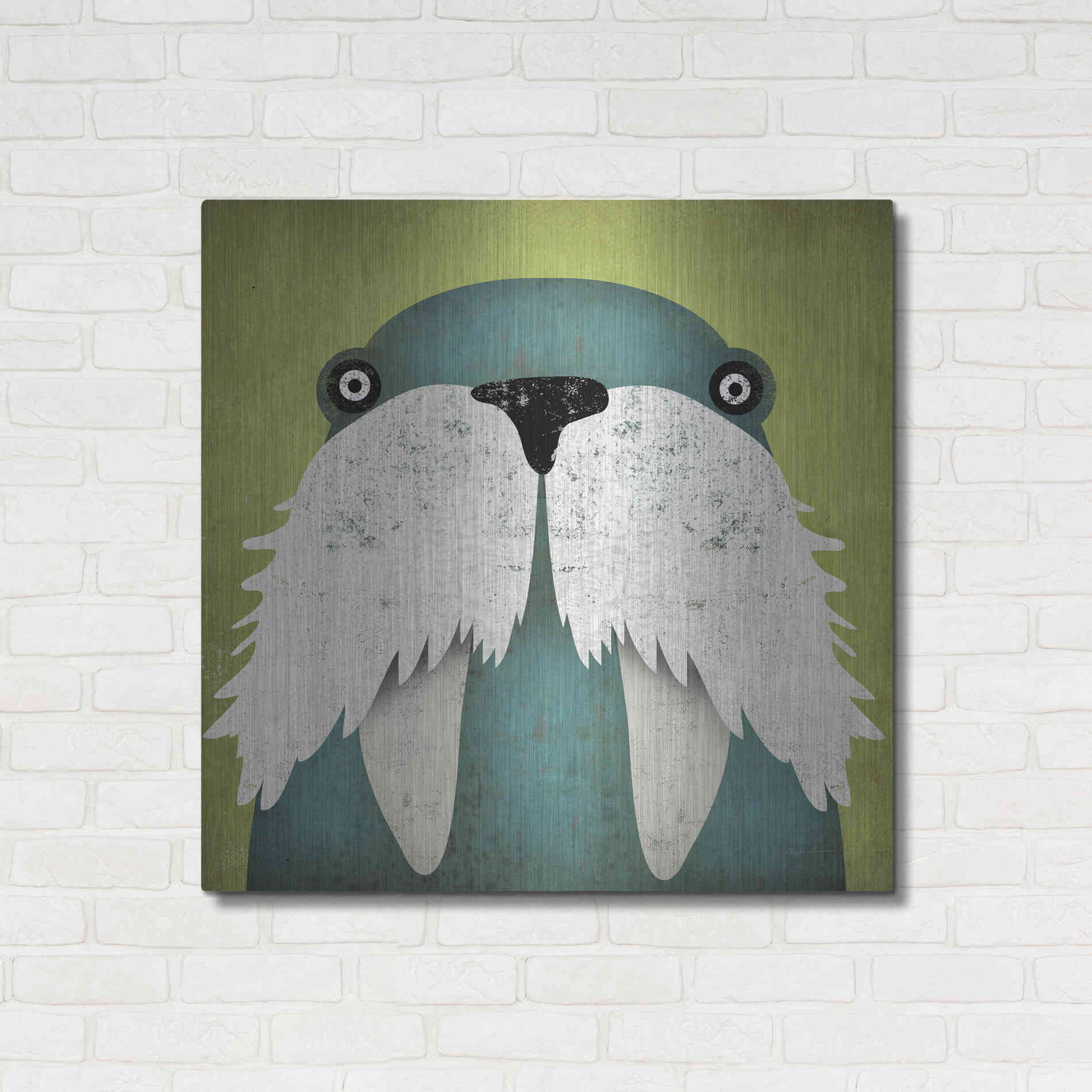 Luxe Metal Art 'Walrus' by Ryan Fowler, Metal Wall Art,36x36