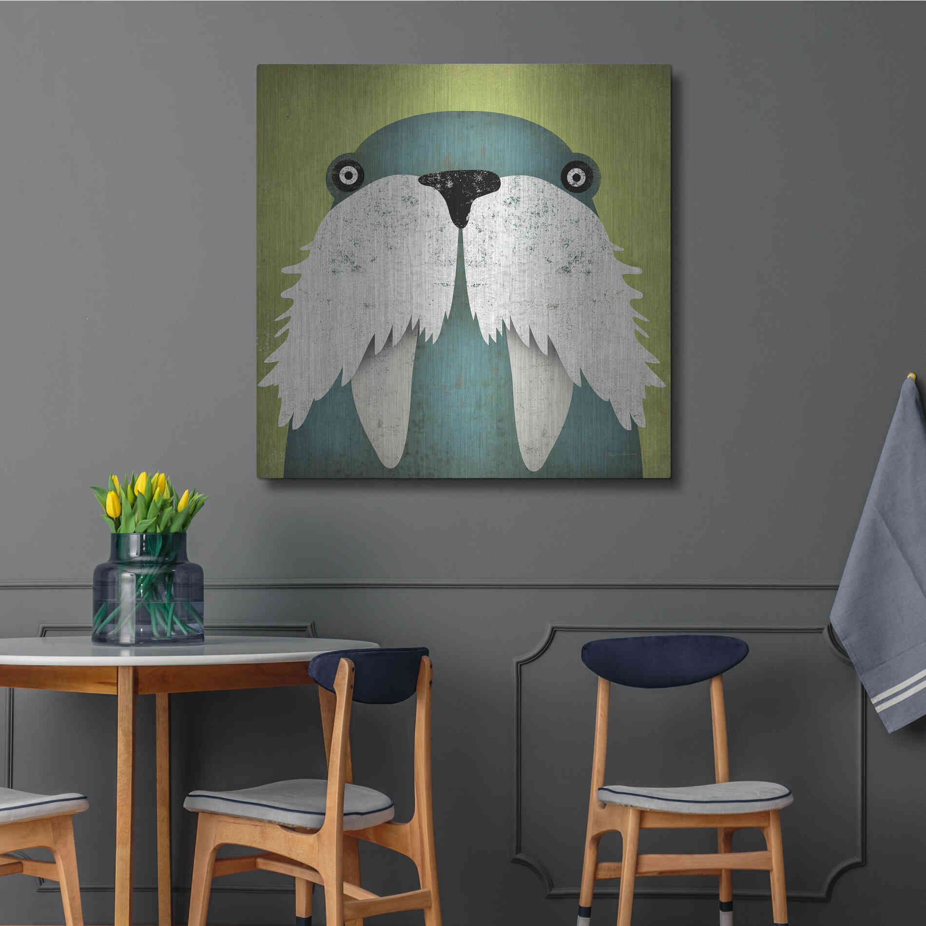 Luxe Metal Art 'Walrus' by Ryan Fowler, Metal Wall Art,36x36