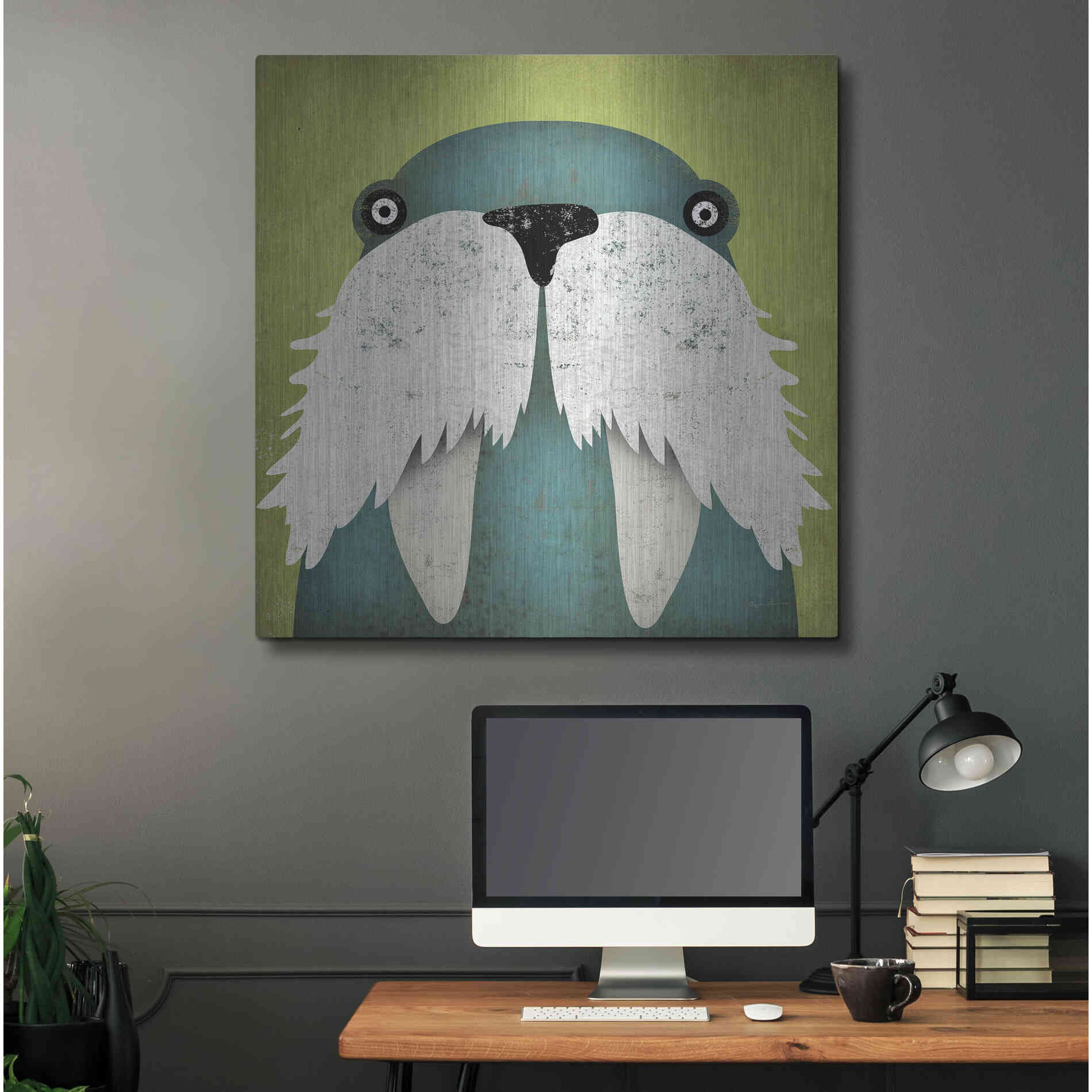 Luxe Metal Art 'Walrus' by Ryan Fowler, Metal Wall Art,36x36
