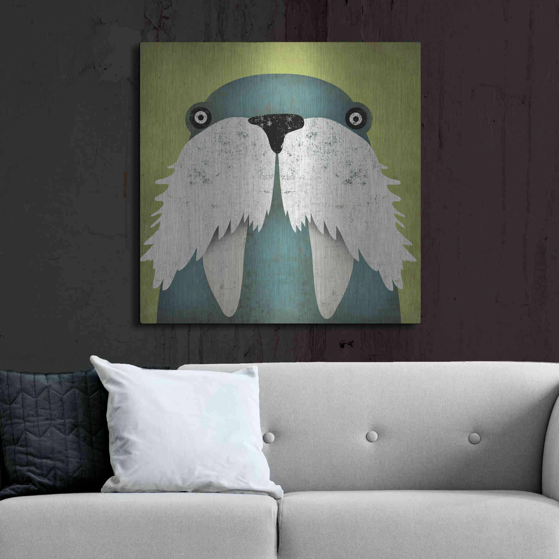 Luxe Metal Art 'Walrus' by Ryan Fowler, Metal Wall Art,36x36