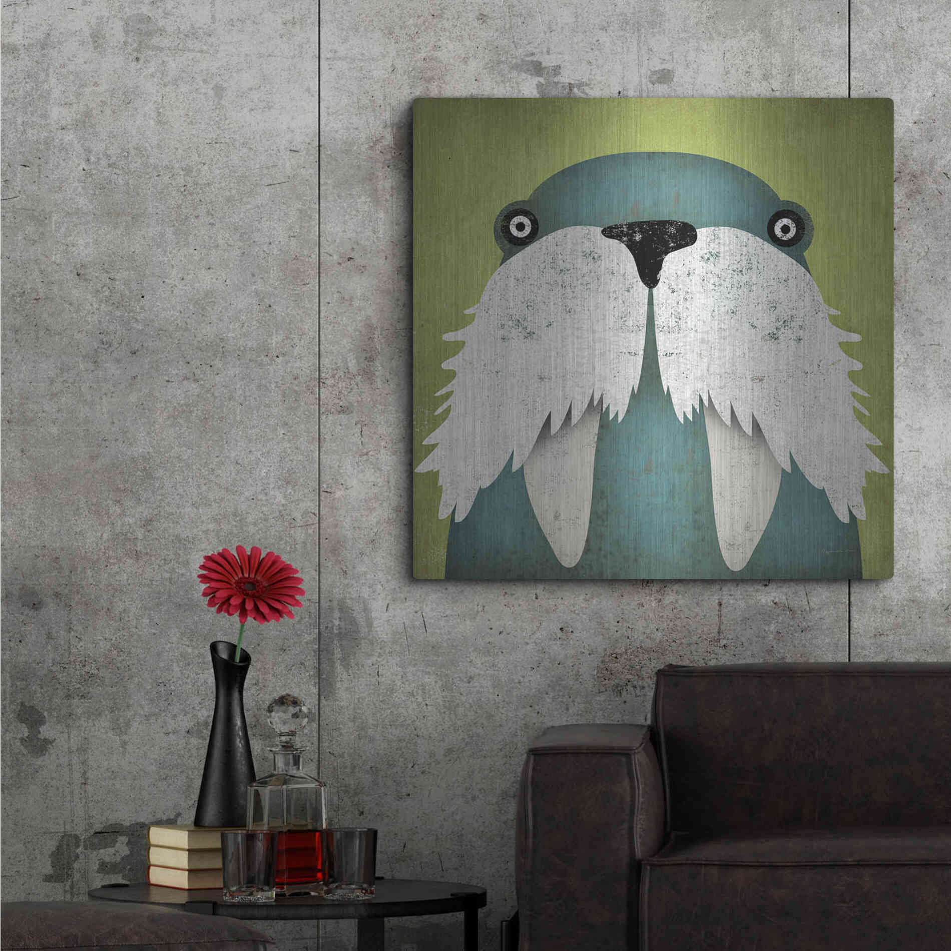 Luxe Metal Art 'Walrus' by Ryan Fowler, Metal Wall Art,36x36