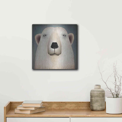 Luxe Metal Art 'Polar Bear Wow' by Ryan Fowler, Metal Wall Art,12x12