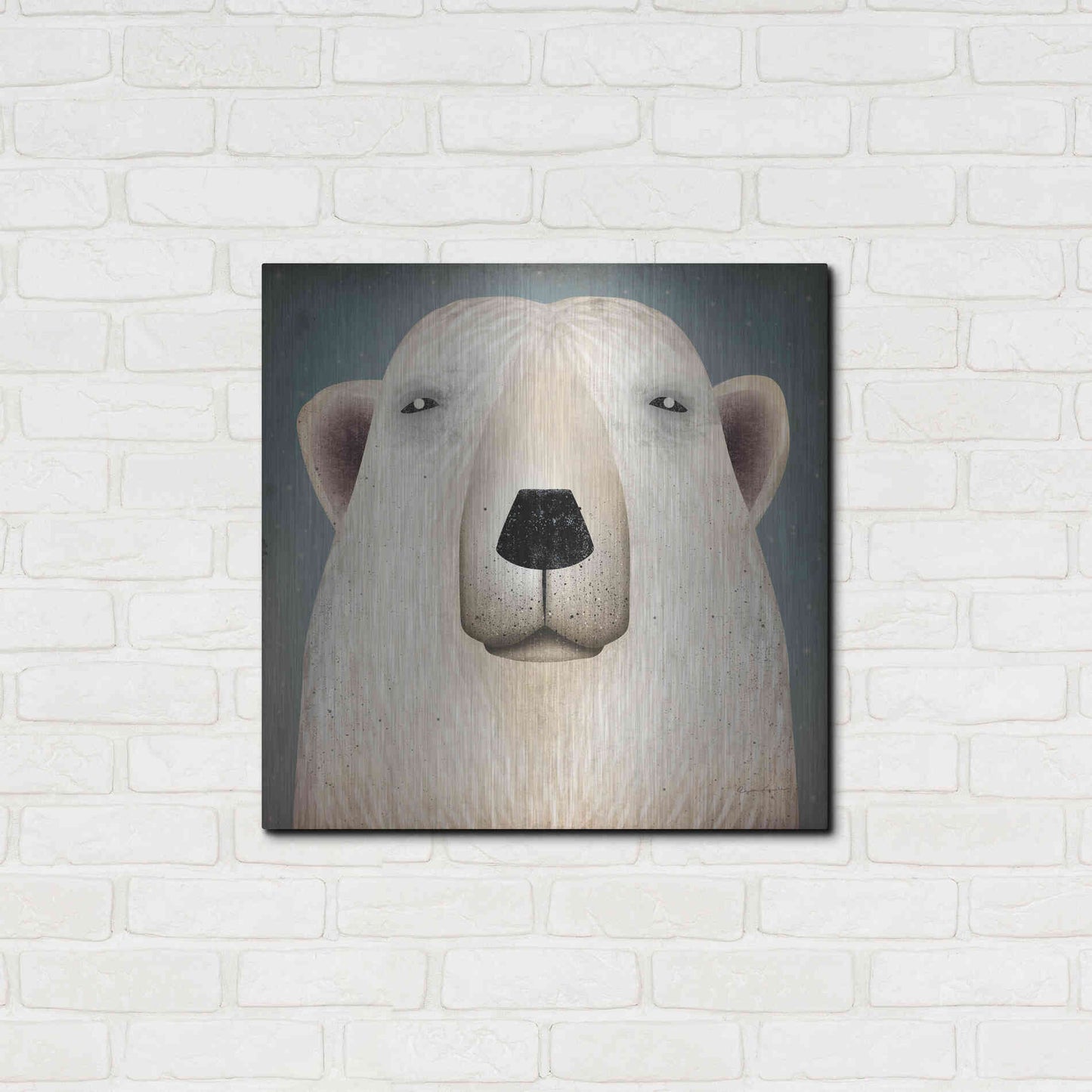 Luxe Metal Art 'Polar Bear Wow' by Ryan Fowler, Metal Wall Art,24x24