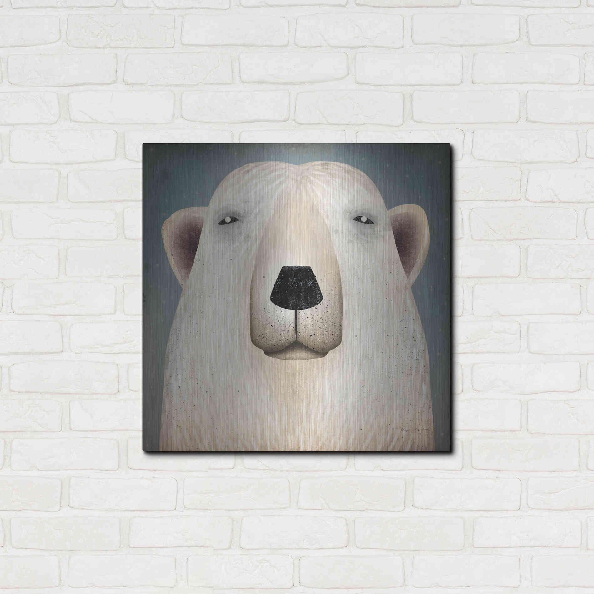 Luxe Metal Art 'Polar Bear Wow' by Ryan Fowler, Metal Wall Art,24x24