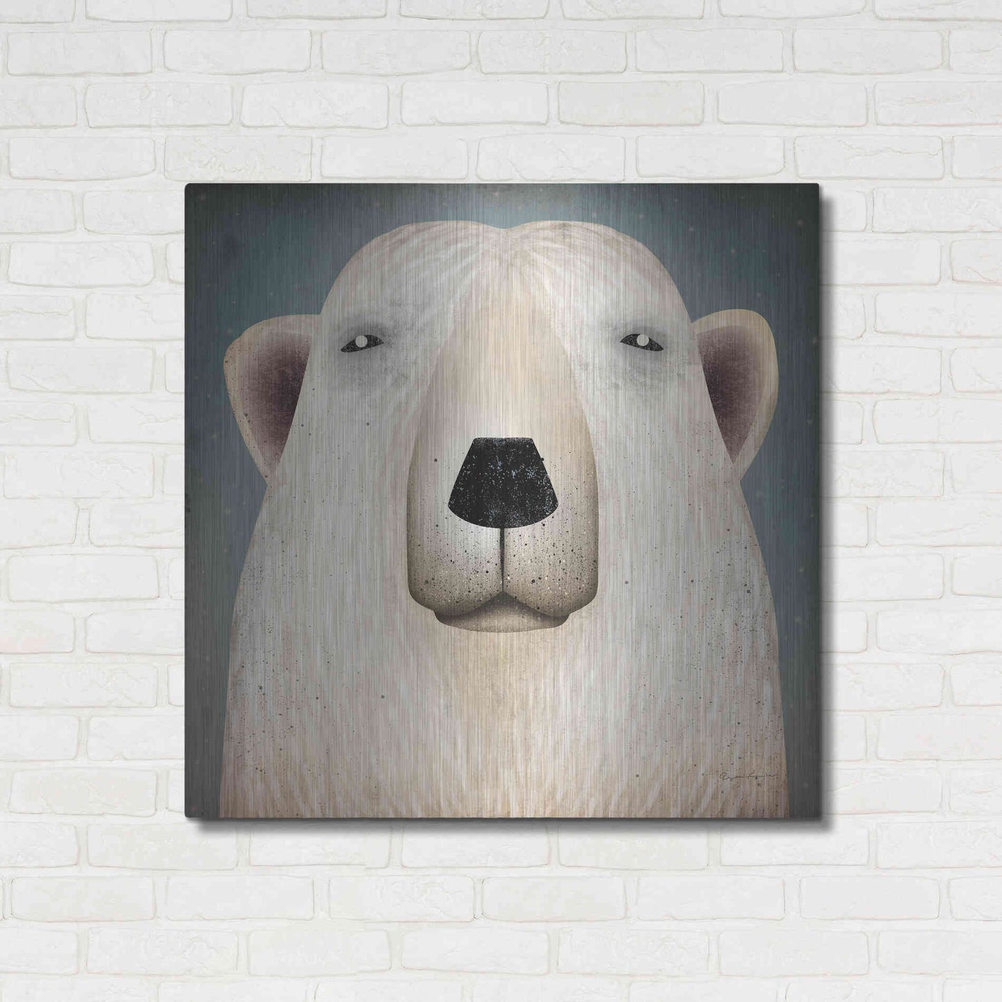 Luxe Metal Art 'Polar Bear Wow' by Ryan Fowler, Metal Wall Art,36x36