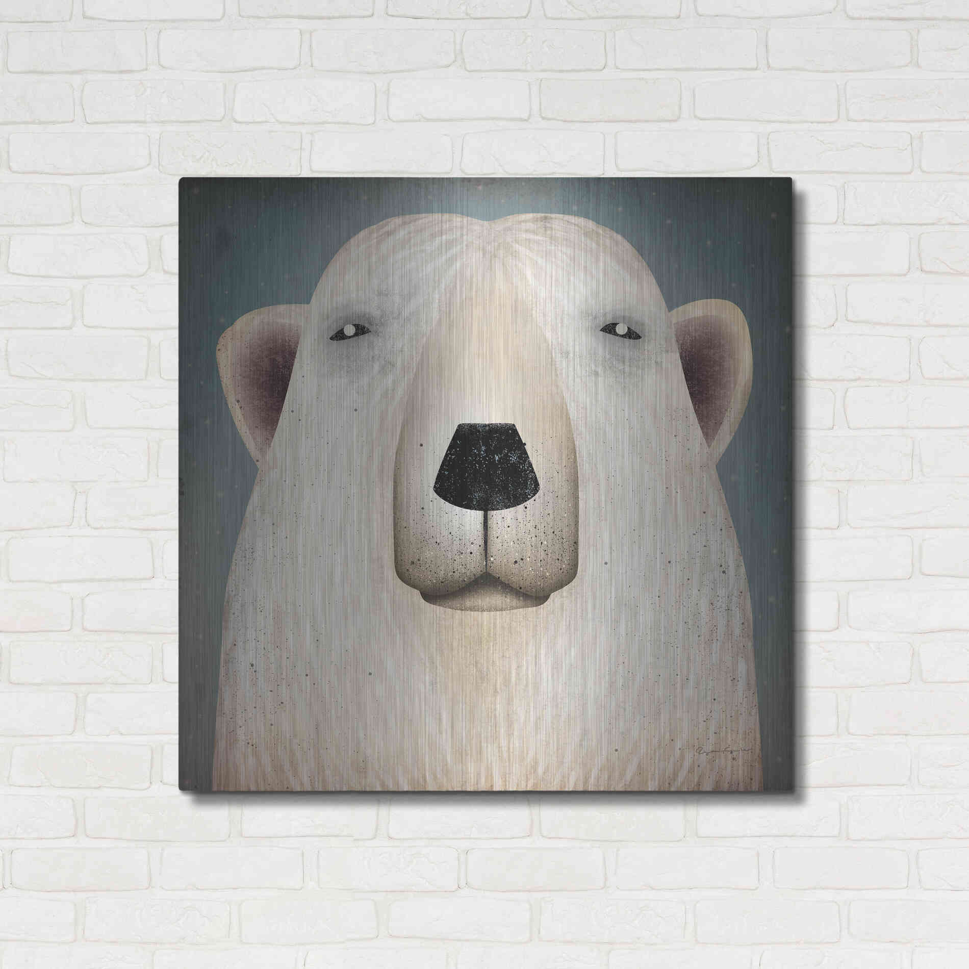 Luxe Metal Art 'Polar Bear Wow' by Ryan Fowler, Metal Wall Art,36x36
