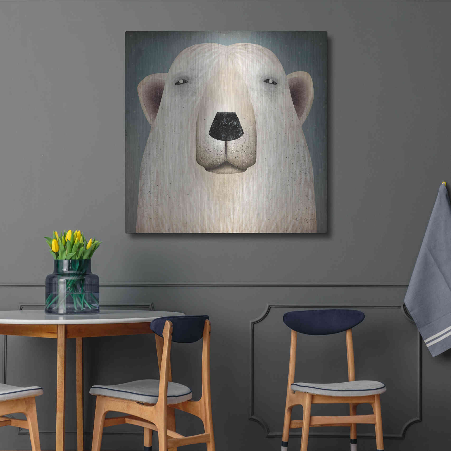 Luxe Metal Art 'Polar Bear Wow' by Ryan Fowler, Metal Wall Art,36x36