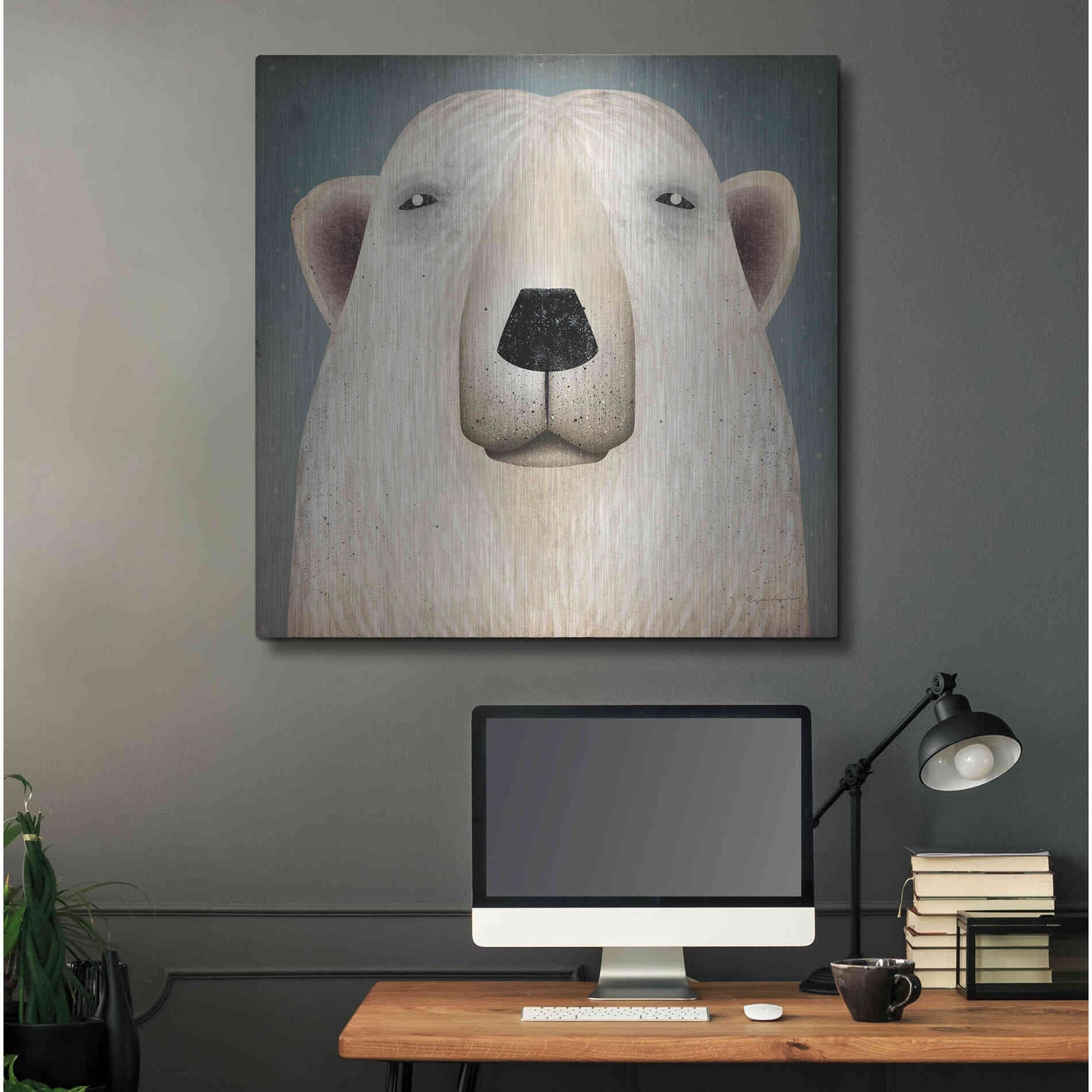 Luxe Metal Art 'Polar Bear Wow' by Ryan Fowler, Metal Wall Art,36x36
