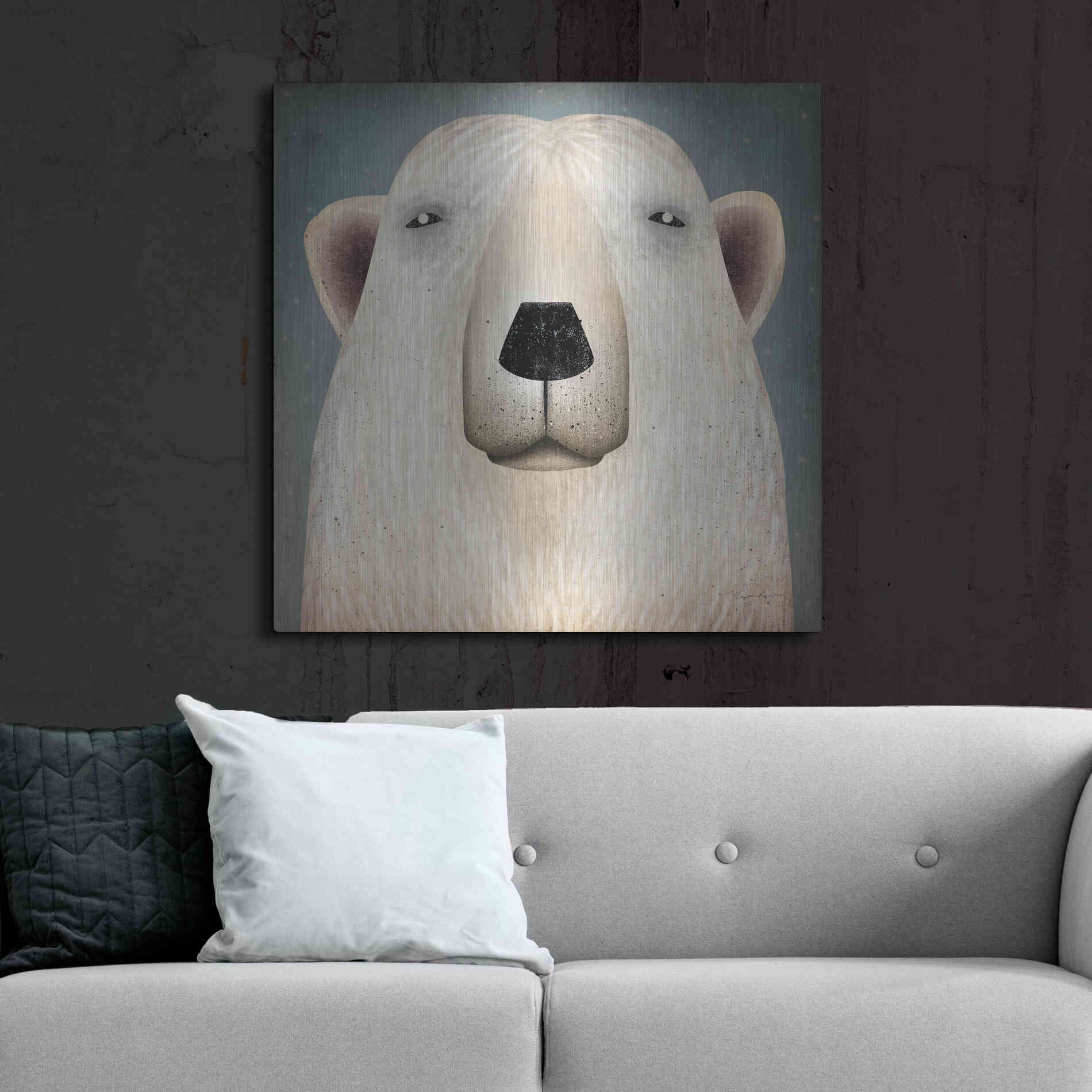 Luxe Metal Art 'Polar Bear Wow' by Ryan Fowler, Metal Wall Art,36x36