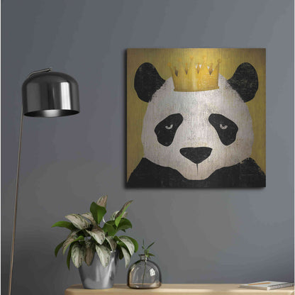 Luxe Metal Art 'Panda with Crown' by Ryan Fowler, Metal Wall Art,24x24