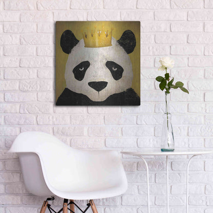 Luxe Metal Art 'Panda with Crown' by Ryan Fowler, Metal Wall Art,24x24