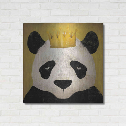 Luxe Metal Art 'Panda with Crown' by Ryan Fowler, Metal Wall Art,36x36