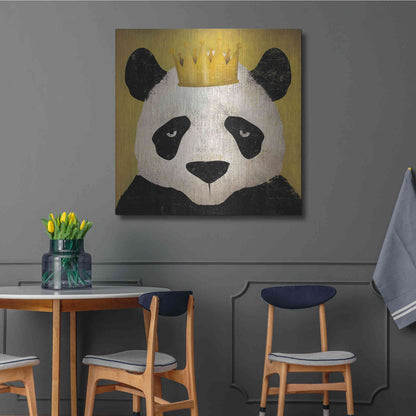 Luxe Metal Art 'Panda with Crown' by Ryan Fowler, Metal Wall Art,36x36