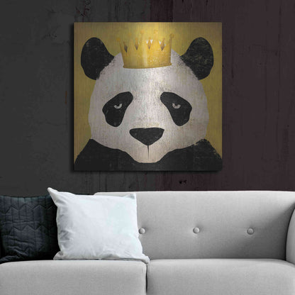 Luxe Metal Art 'Panda with Crown' by Ryan Fowler, Metal Wall Art,36x36