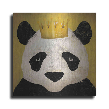 Luxe Metal Art 'Panda with Crown' by Ryan Fowler, Metal Wall Art