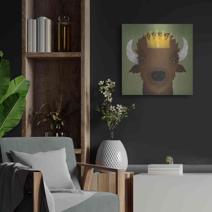 Luxe Metal Art 'Buffalo III with Crown' by Ryan Fowler, Metal Wall Art,24x24
