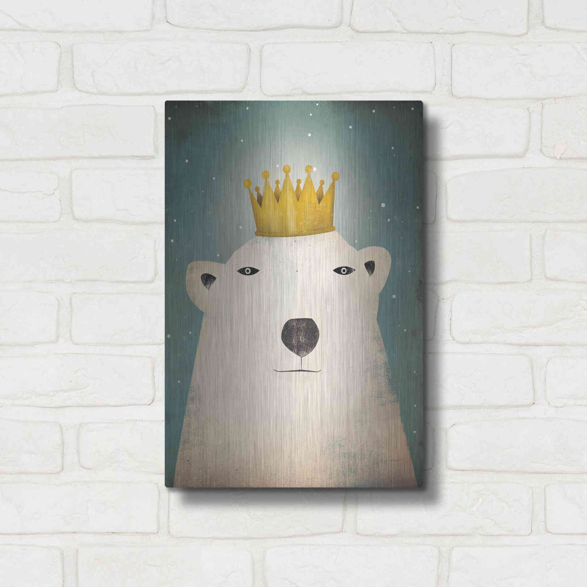 Luxe Metal Art 'Polar King' by Ryan Fowler, Metal Wall Art,12x16