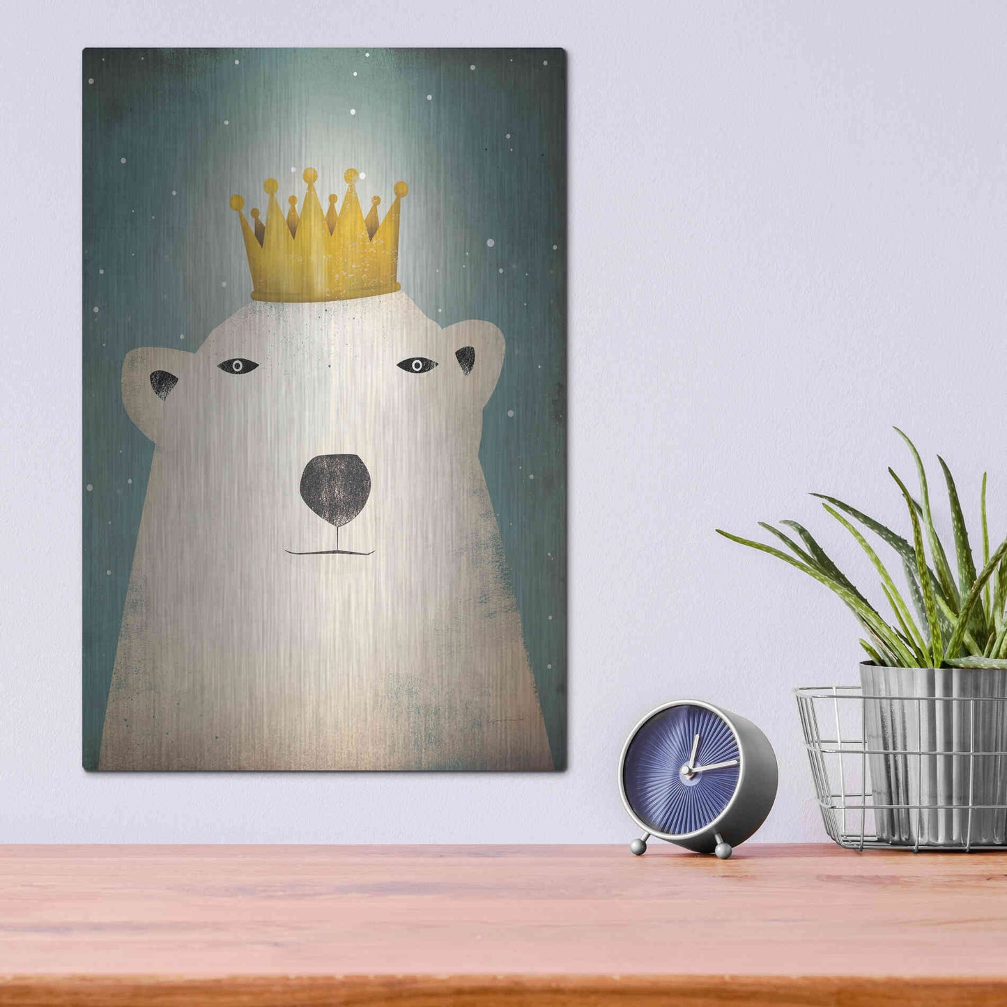 Luxe Metal Art 'Polar King' by Ryan Fowler, Metal Wall Art,12x16