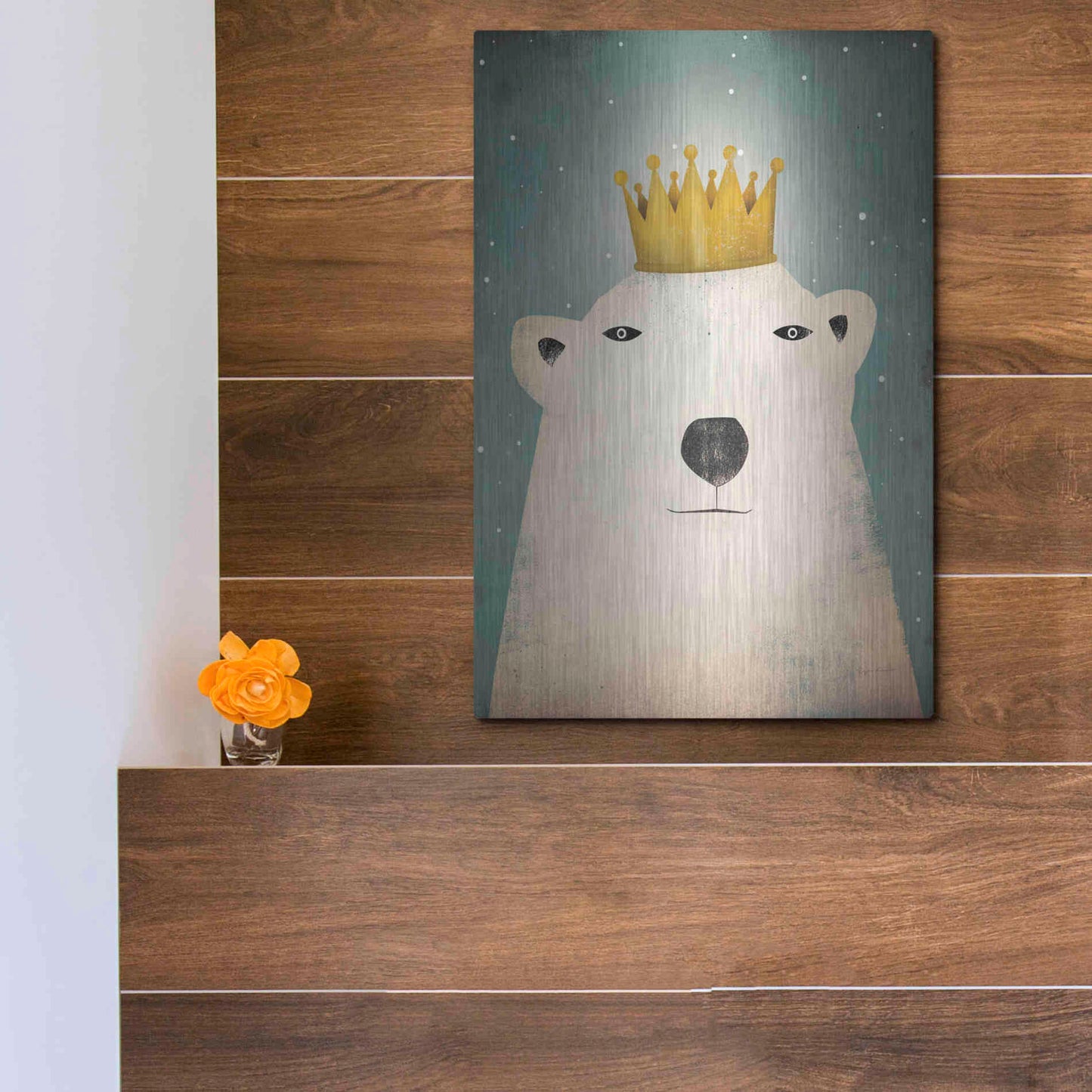 Luxe Metal Art 'Polar King' by Ryan Fowler, Metal Wall Art,12x16
