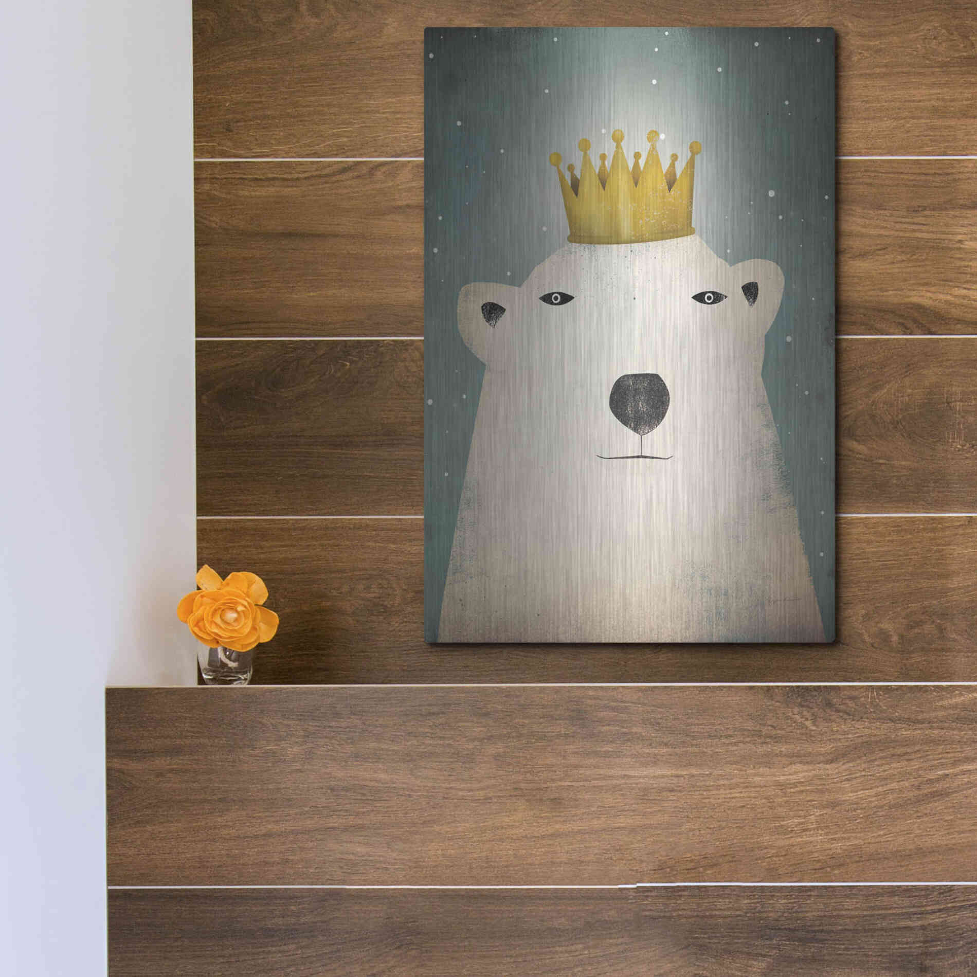 Luxe Metal Art 'Polar King' by Ryan Fowler, Metal Wall Art,12x16