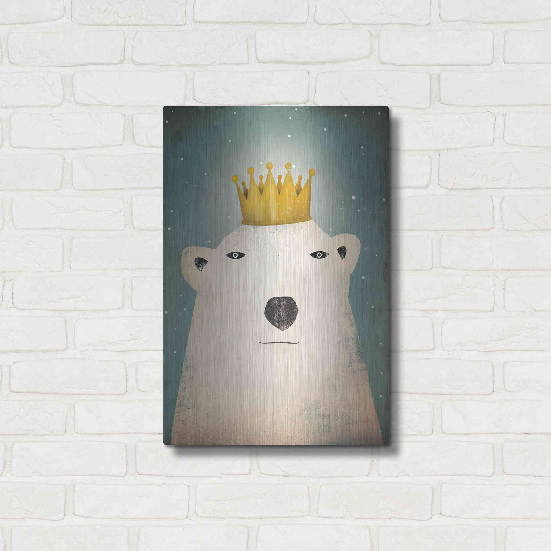 Luxe Metal Art 'Polar King' by Ryan Fowler, Metal Wall Art,16x24