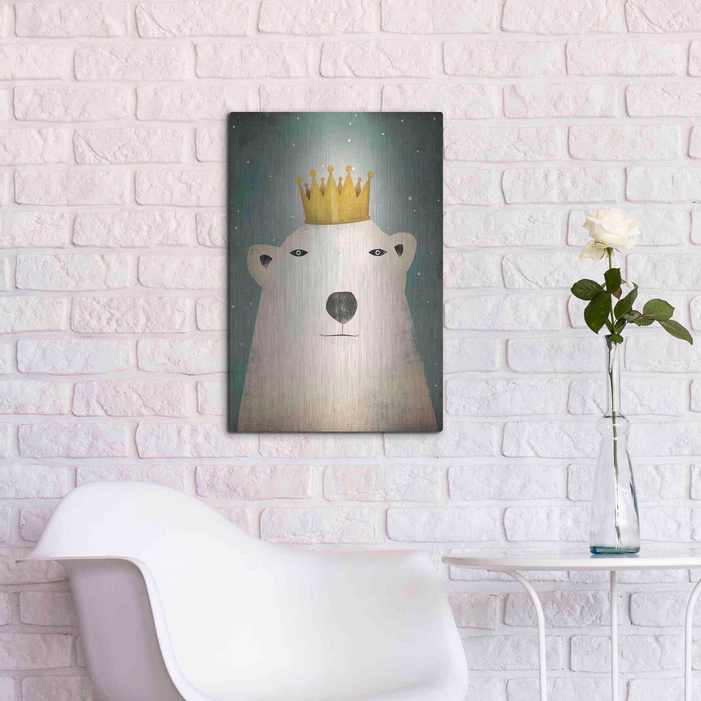 Luxe Metal Art 'Polar King' by Ryan Fowler, Metal Wall Art,16x24